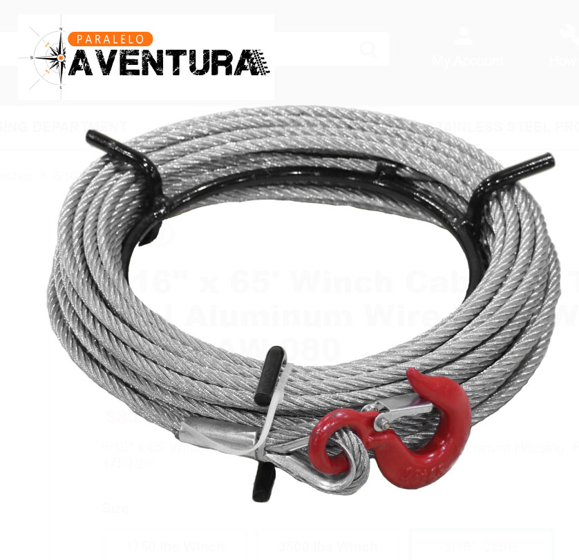 Cabo de Aço Ultra Flexível para Guincho | Paralelo Aventura